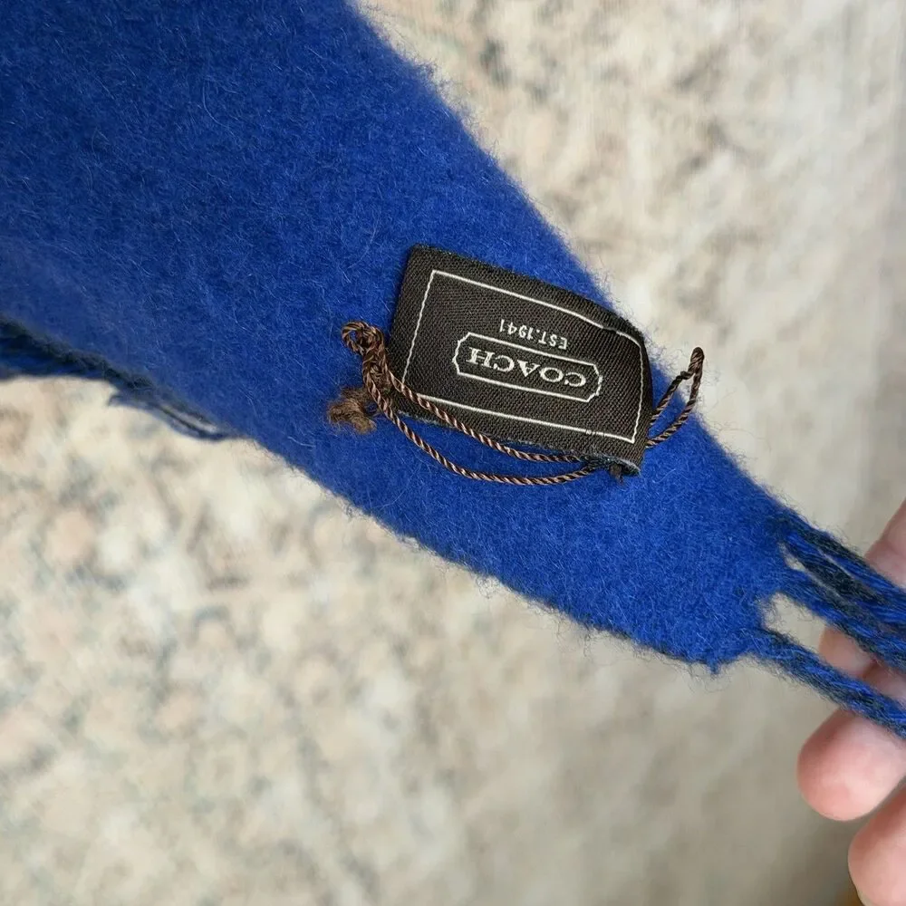 Coach Men's Scarf Cashmere Signature Logo Two Tone Fringe 84080, $198